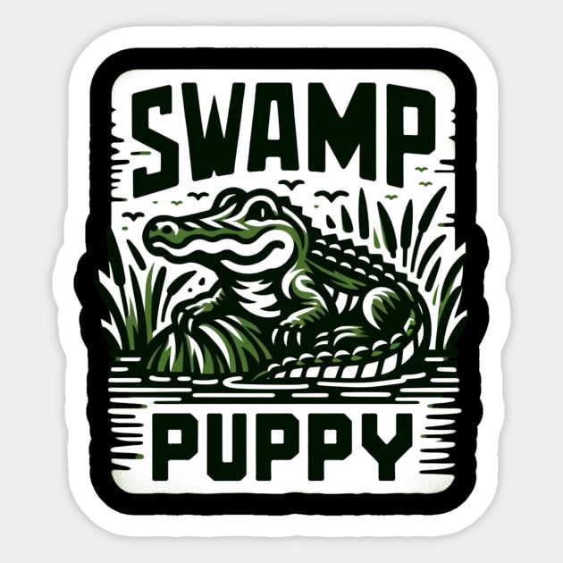 Swamp Puppy, Crocodile Alligator Reptile Lover, Florida Everglades Sticker by ThatVibe